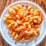 sausage tomato pasta on a plate