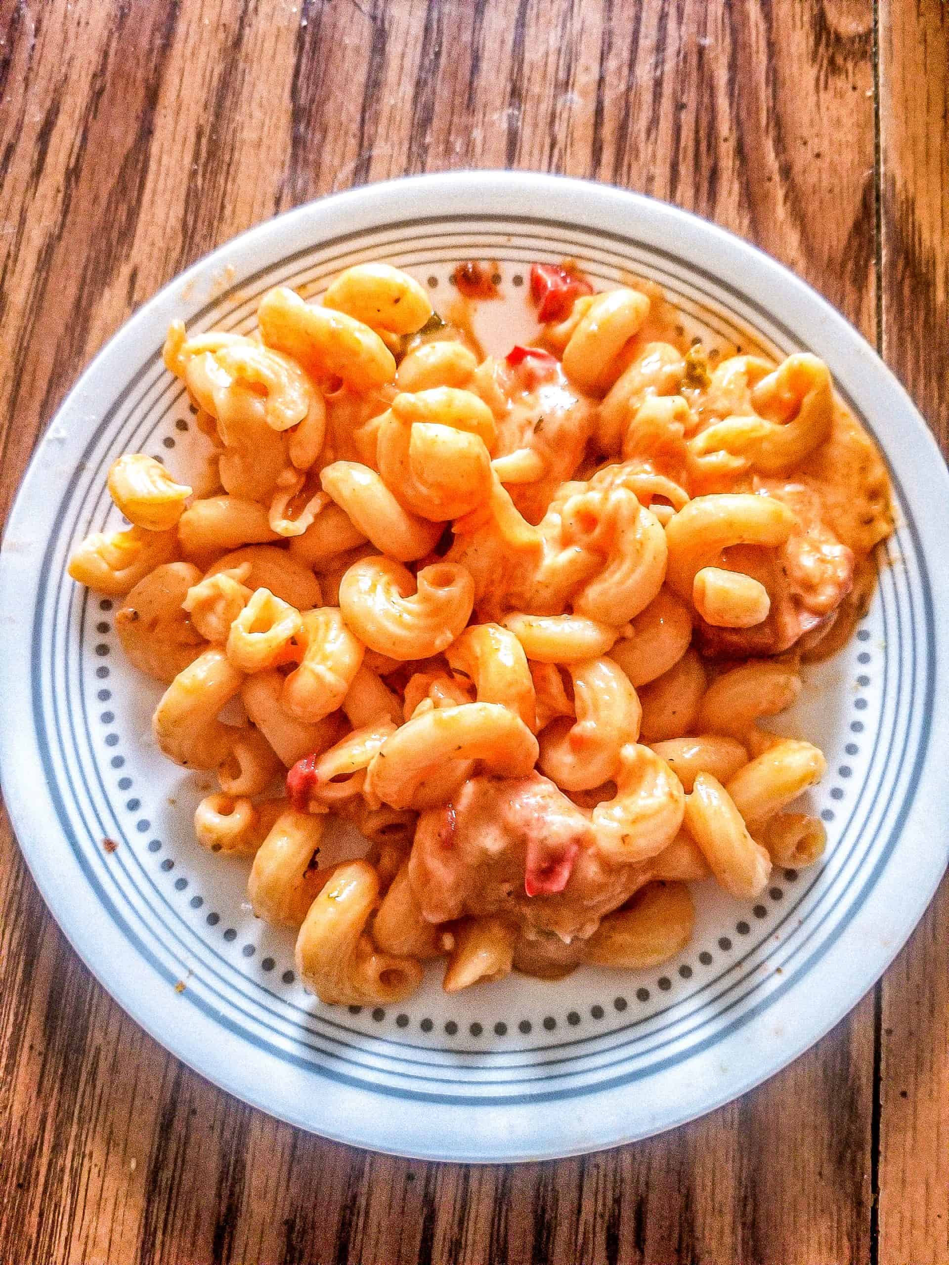 sausage tomato pasta on a plate
