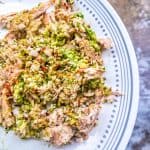 salmon avocado salad on a plate