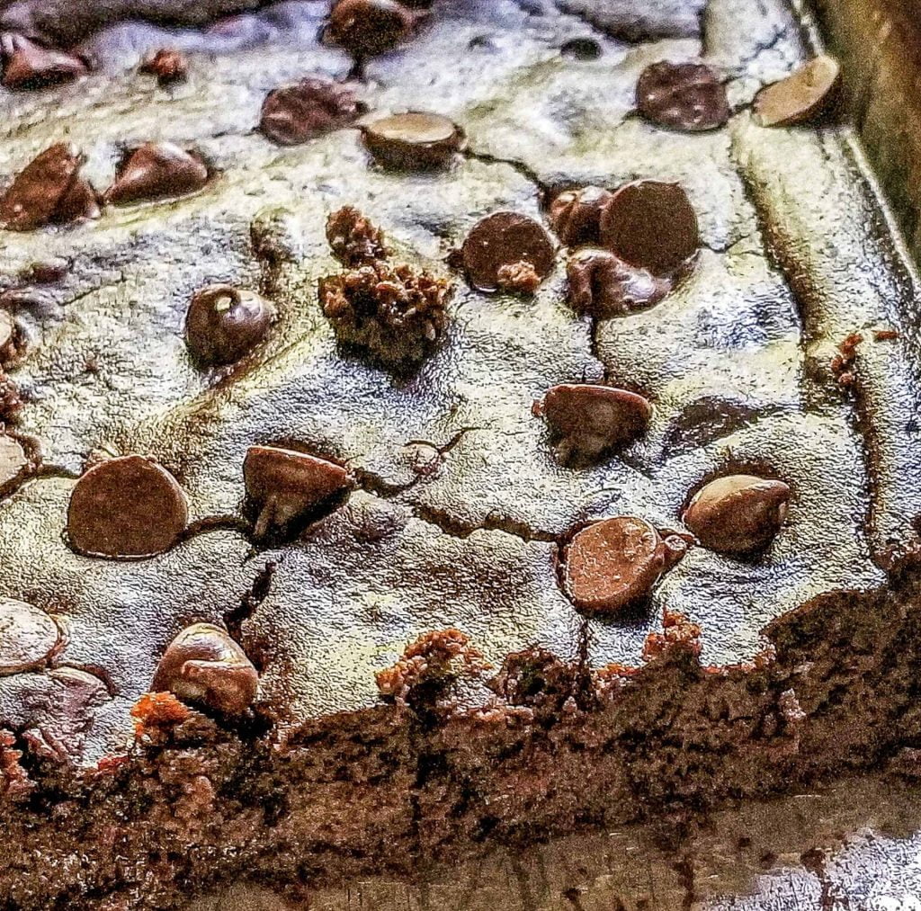 avocado black bean brownies in a pan.