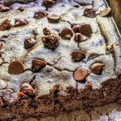 avocado black bean brownies in a pan