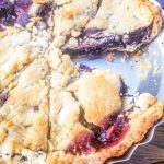 mulberry pie in a pie dish