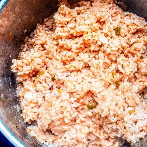 simple mexican rice in a pot