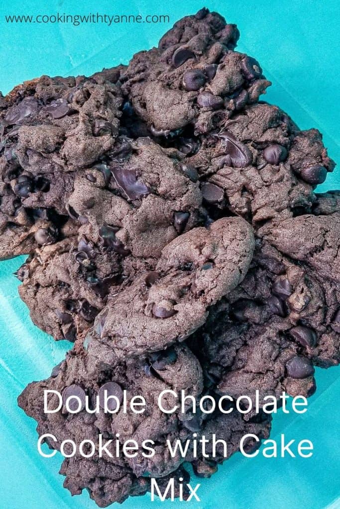 chocolate cake mix cookies pinterest image. 