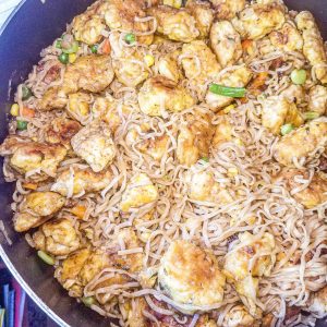 Chinese Chicken and Noodles in a pot