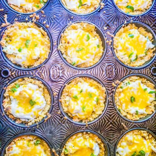 jalapeno popper cups in a muffin tin