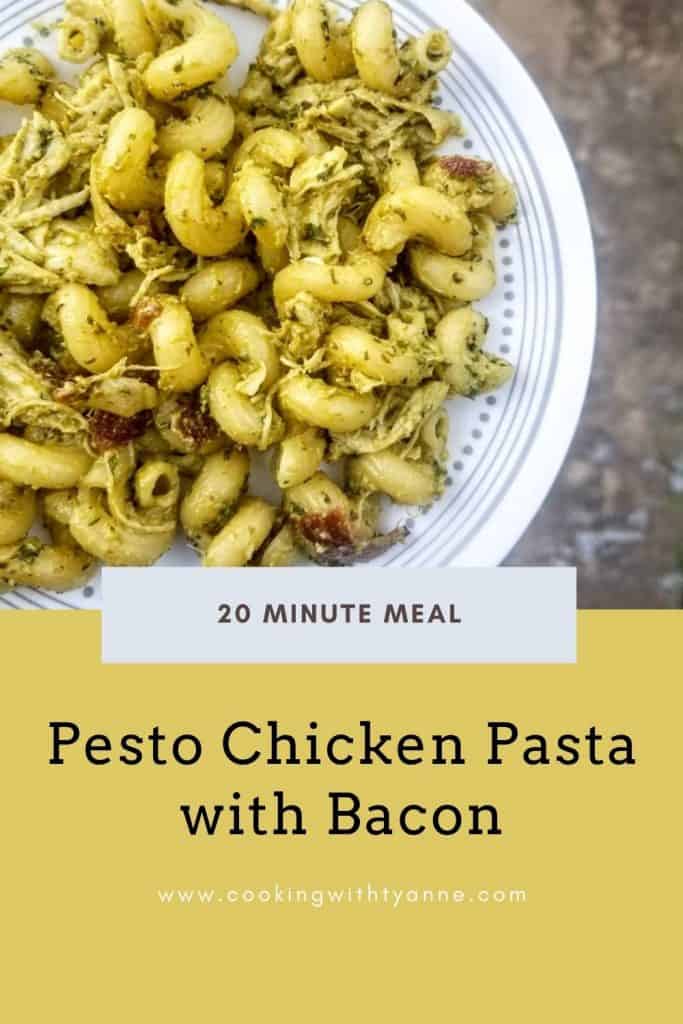 pesto chicken pasta pinterest image. 