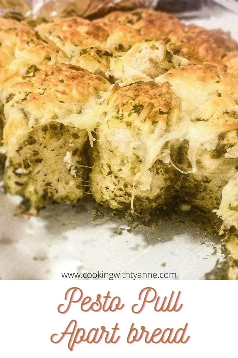 Crazy Good Cheesy Pesto Pull Apart Bread - Cooking with Tyanne