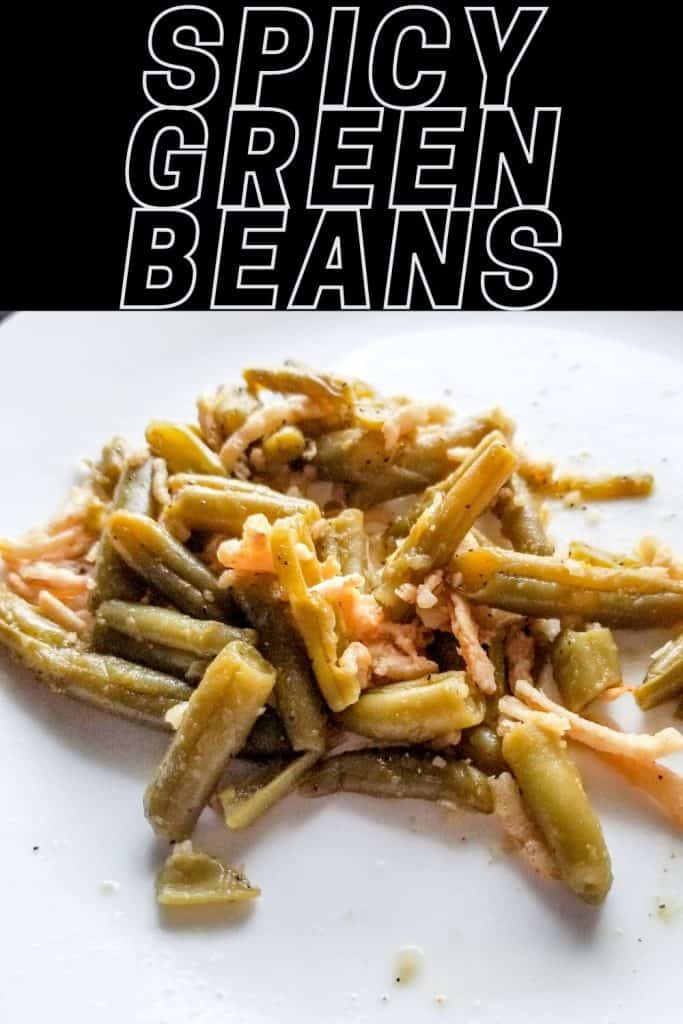 Spicy Green Beans pinterest image.