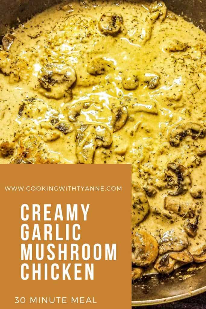 chicken mushroom pinterest image.