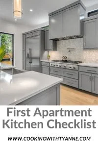 First Apartment Kitchen Checklist Pin