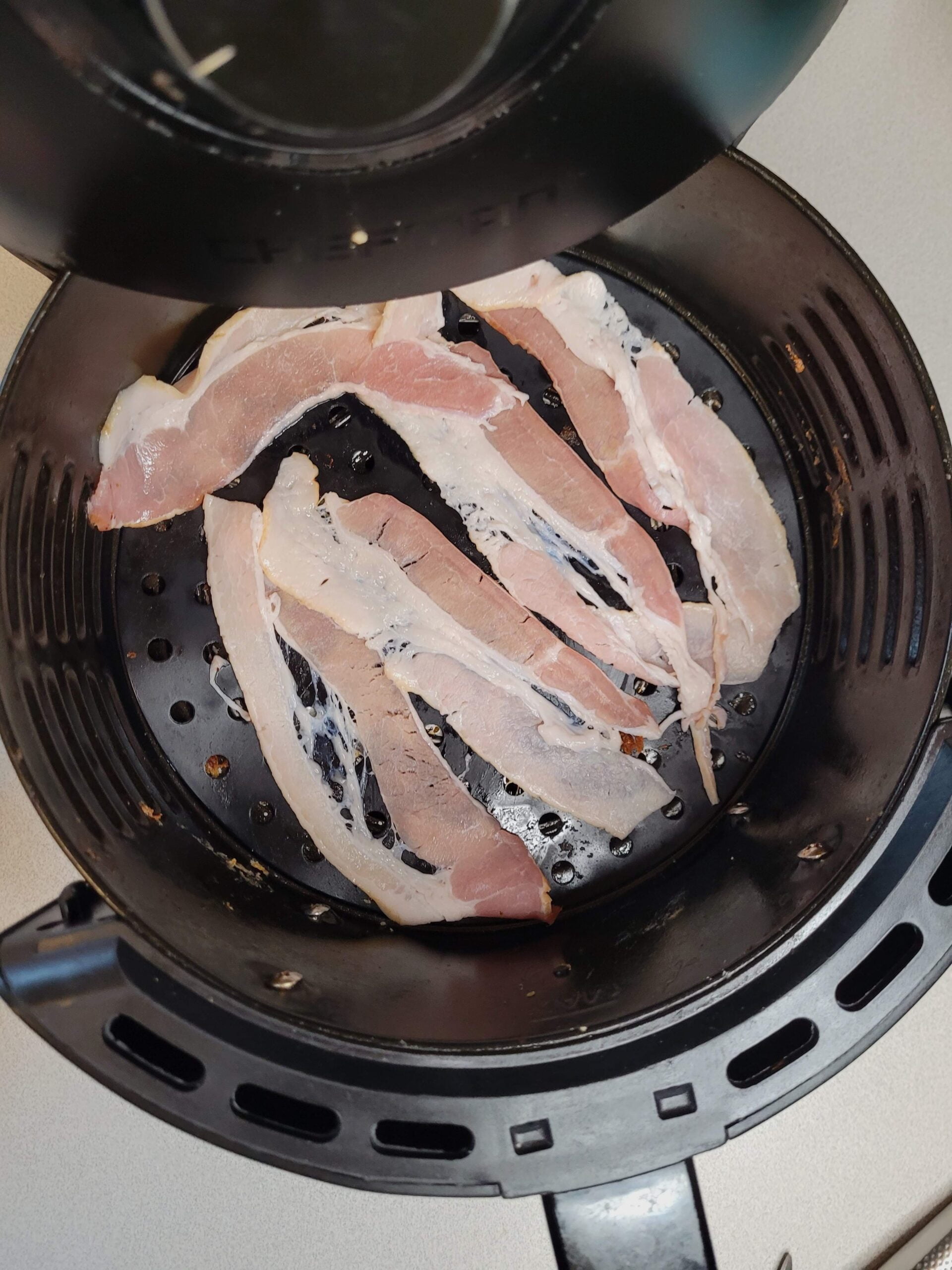 raw bacon in air fryer.