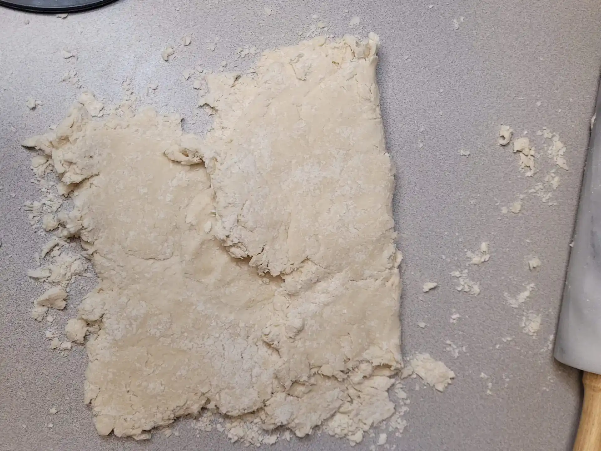 trifolding dough to create layers.