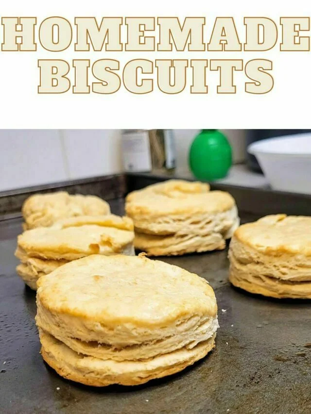 homemade biscuits title slide of web story.