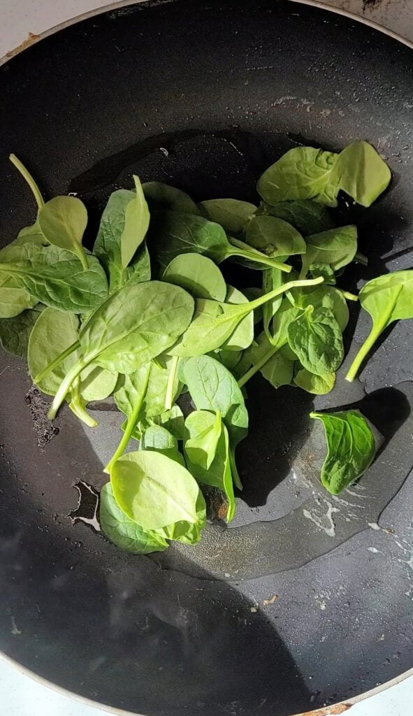 cooking spinach
