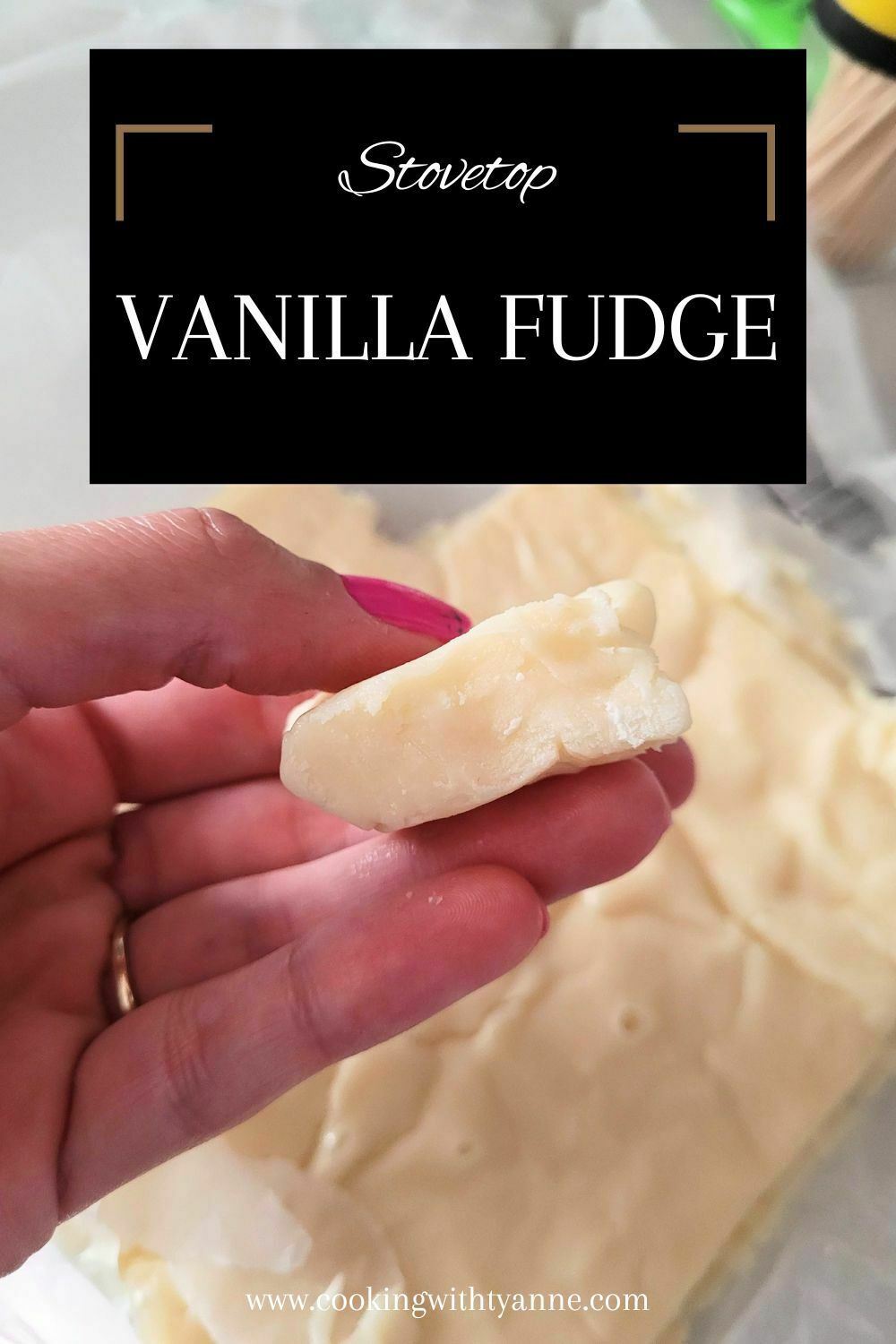 Easy Vanilla Fudge with White Chocolate Chips - Cooking with Tyanne
